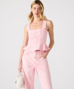 PENELOPI DENIM TOP PINK